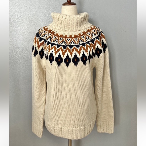 RACHEL ZOE FAIR ISLE NORDIC COWL NECK SWEATER - Picture 3 of 12